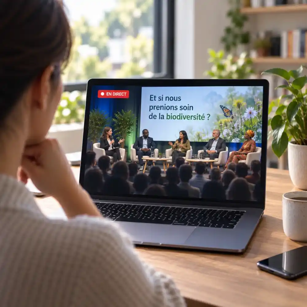 Débat sur la biodiversité suivi en direct depuis un ordinateur