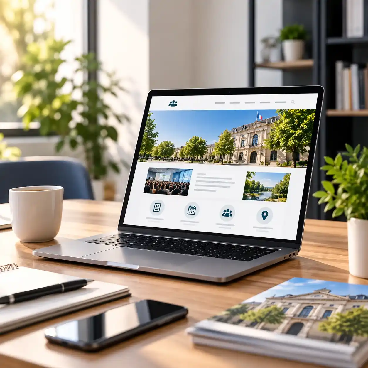 Site internet d’une collectivité affiché sur un ordinateur portable